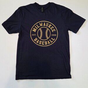 NWOT -- Milwaukee Brewers Seventh Inning Stretch Gameday Navy T-shirt / LG
